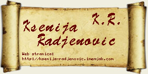 Ksenija Rađenović vizit kartica